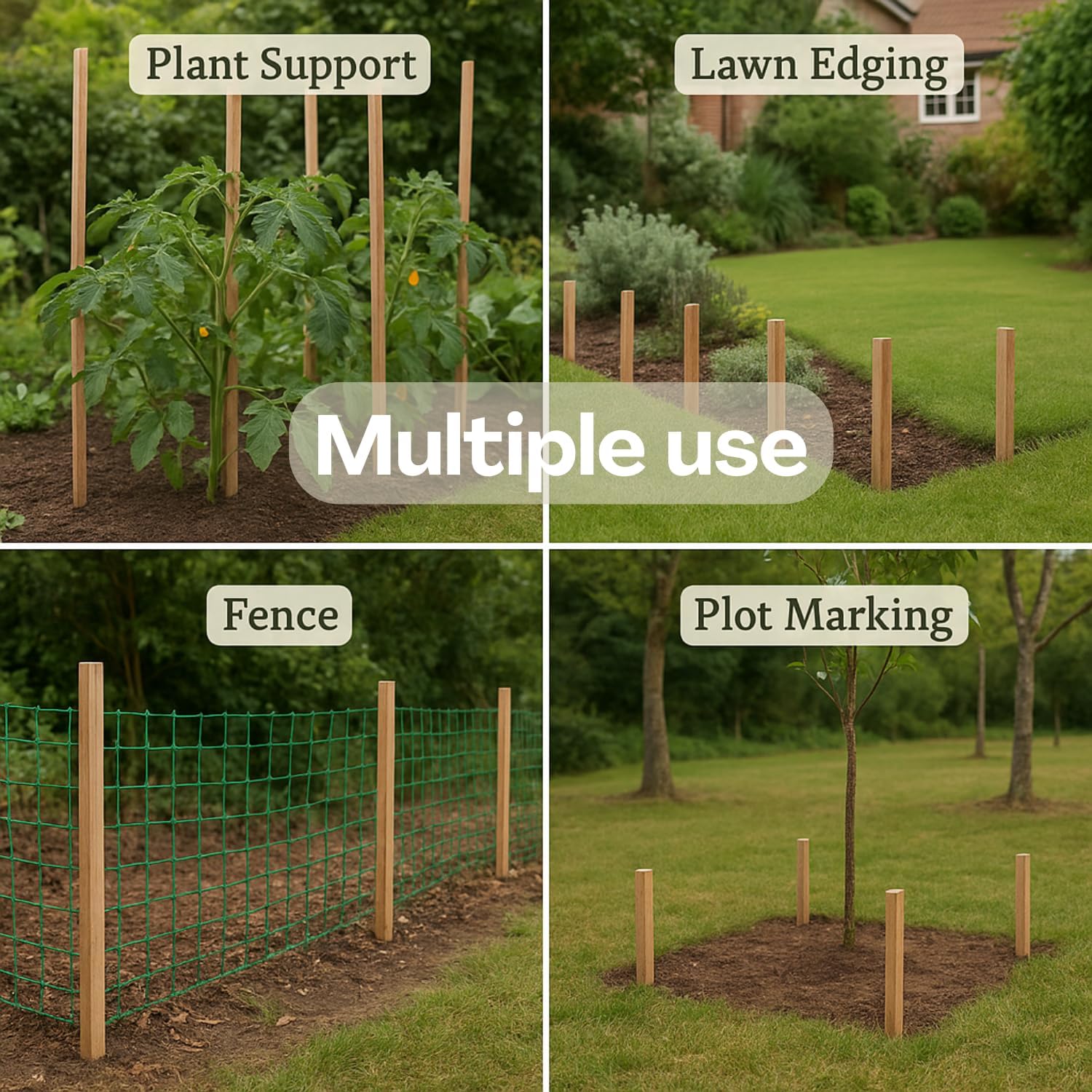 Lot de 15 piquets de chantier en bois traité, 40 cm - 5