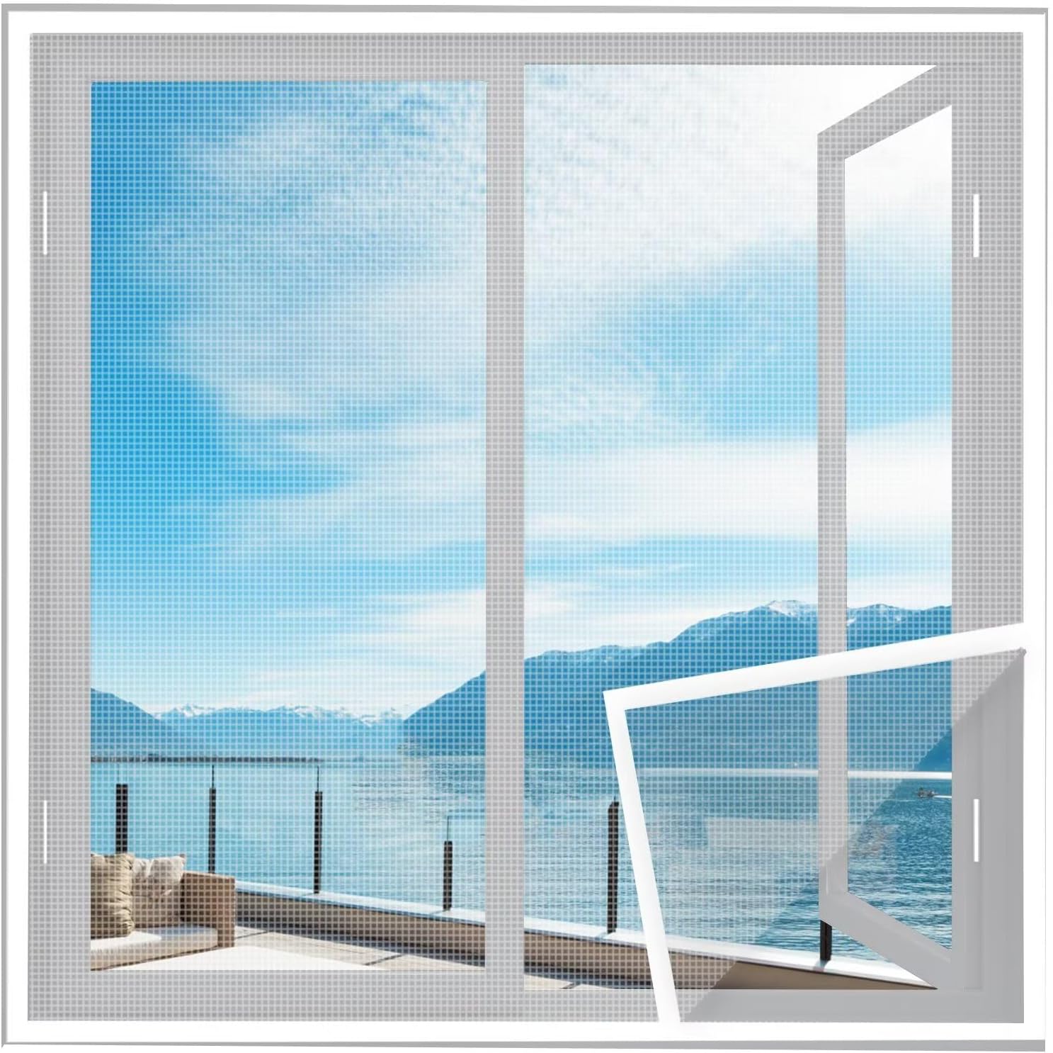 Nie ma potrzeby wiercenia otworów na moskitierę okienną 80*120cm, biała siatka przeciw owadom, bez wiercenia, odpowiednia do okien