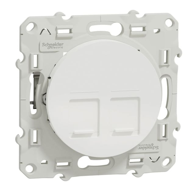 Odace prise double multimédia RJ45 grade 3 - blanc