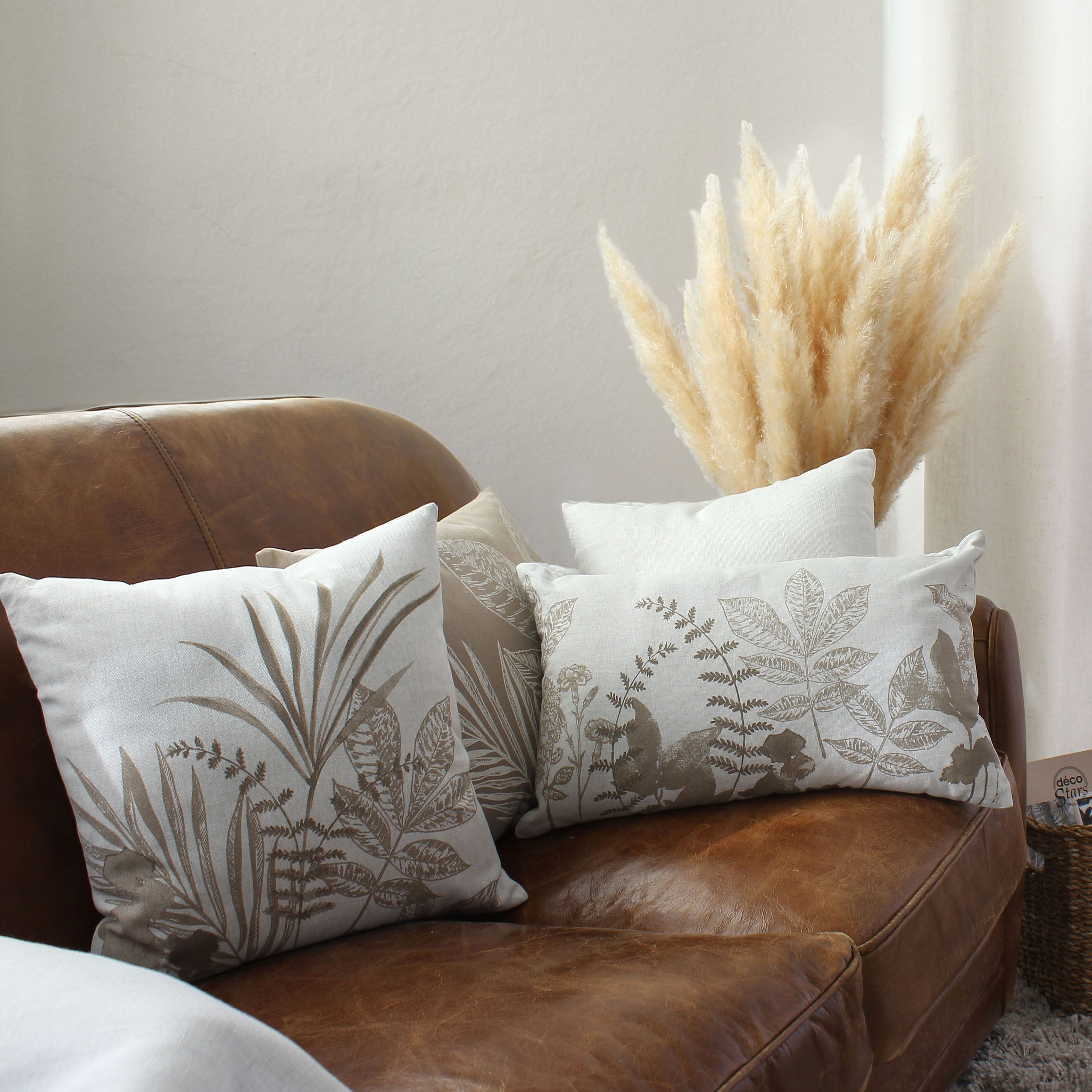 Lot de 2 Coussins déhoussables, carré 40x40cm, Collection Natura, CMADECO - Blanc - 7