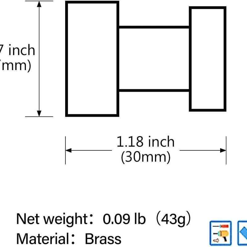 Zestaw 5 wytrzymałych, chromowanych, mosiężnych, samoprzylepnych haczyków ściennych do szafek kuchennych i łazienkowych (srebrny)