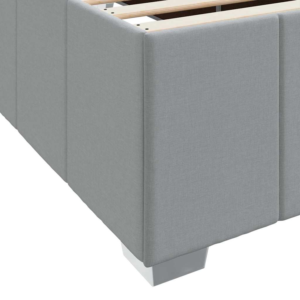 Cadre de lit avec matelas, gris clair, 200 x 200 cm, tissu - 9