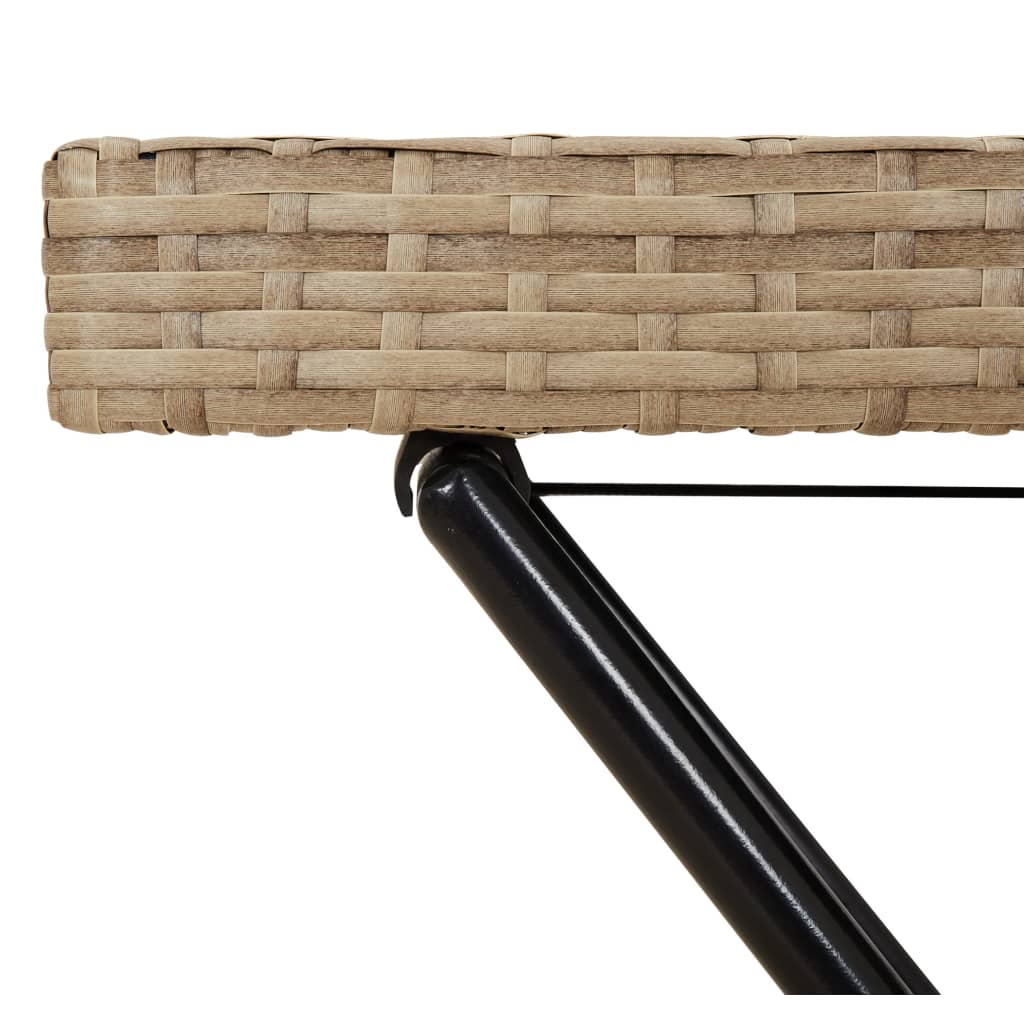 Maison Exclusive - Mesa con bandeja plegable ratán sintético beige 65x40x75 cm - 9