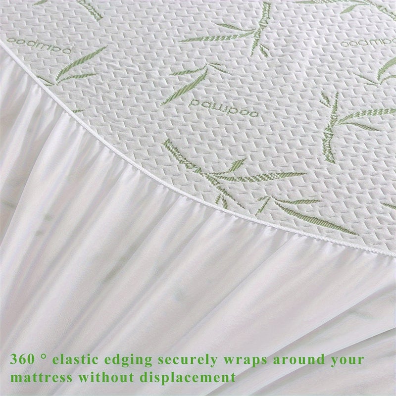 Protège-matelas en fibre de bambou jacquard, imperméable et respirant, ultra doux, pour la protection, lavable en machine, 200 x 220 x 30 cm - 3