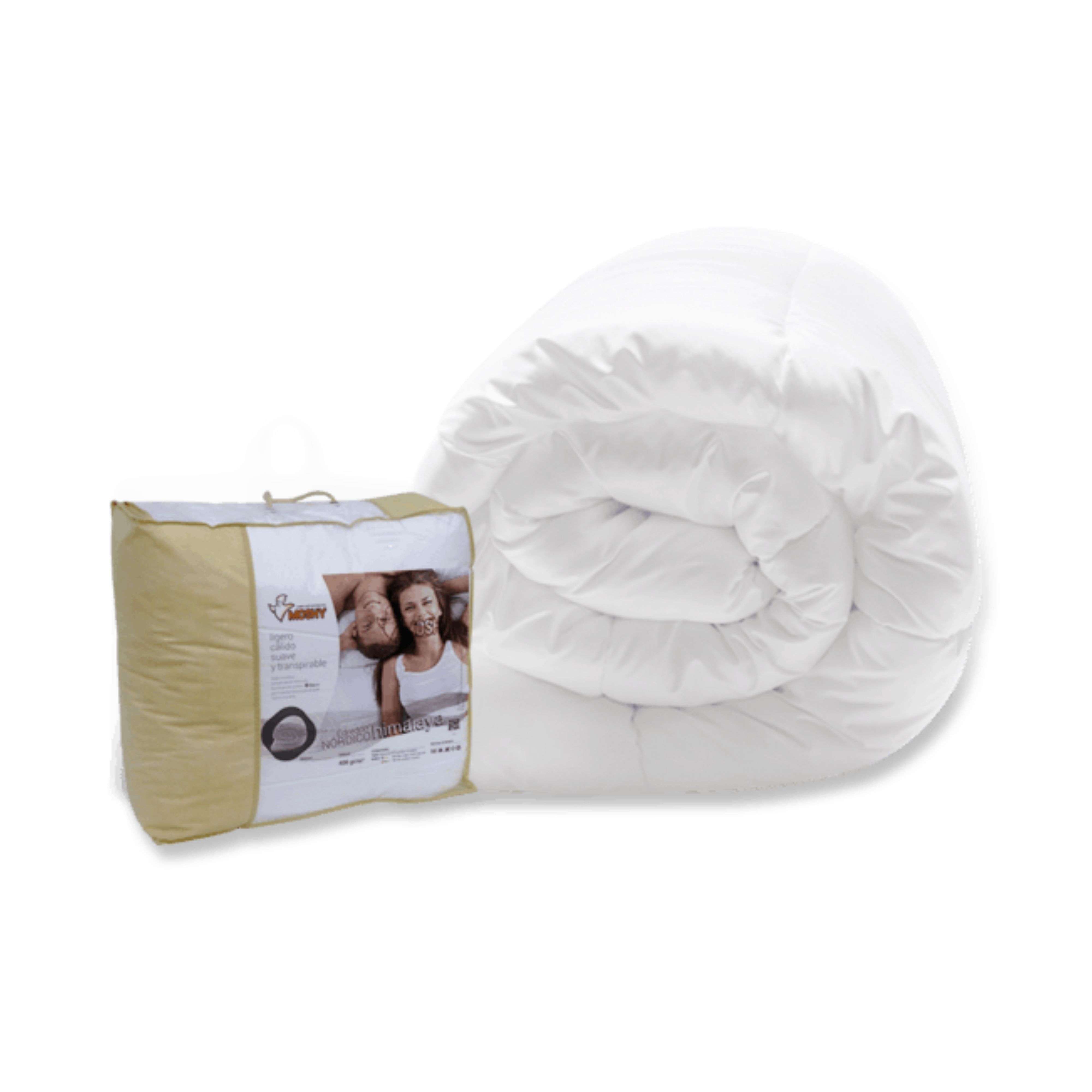 Edredón nórdico himalaya 400 gr color blanco 220x220 para cama doble 135 cm transpirable alto gramaje