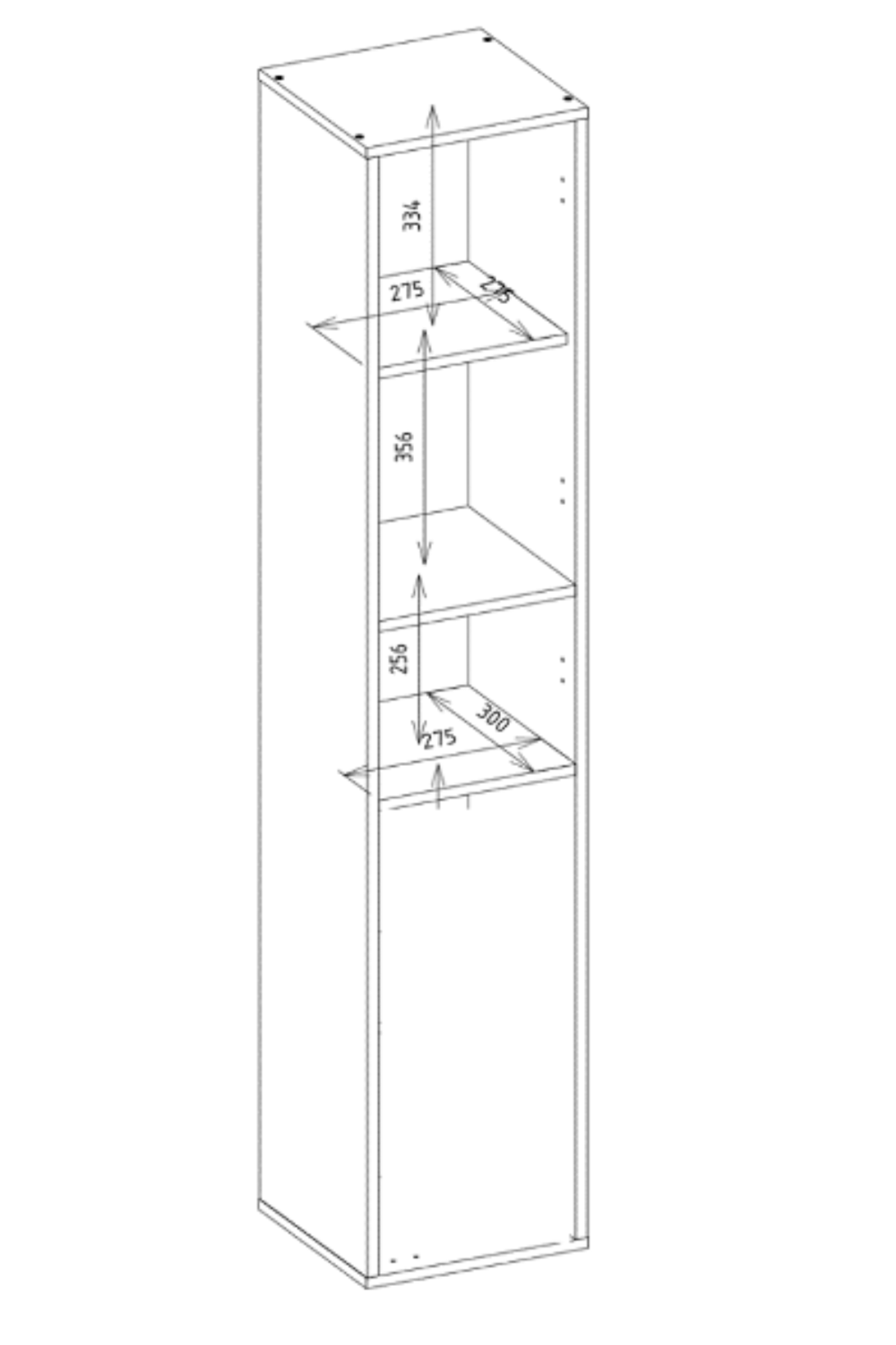 Mueble de baño con cesto para la ropa sucia, cachemir, 174 x 31 x 30 cm - 4