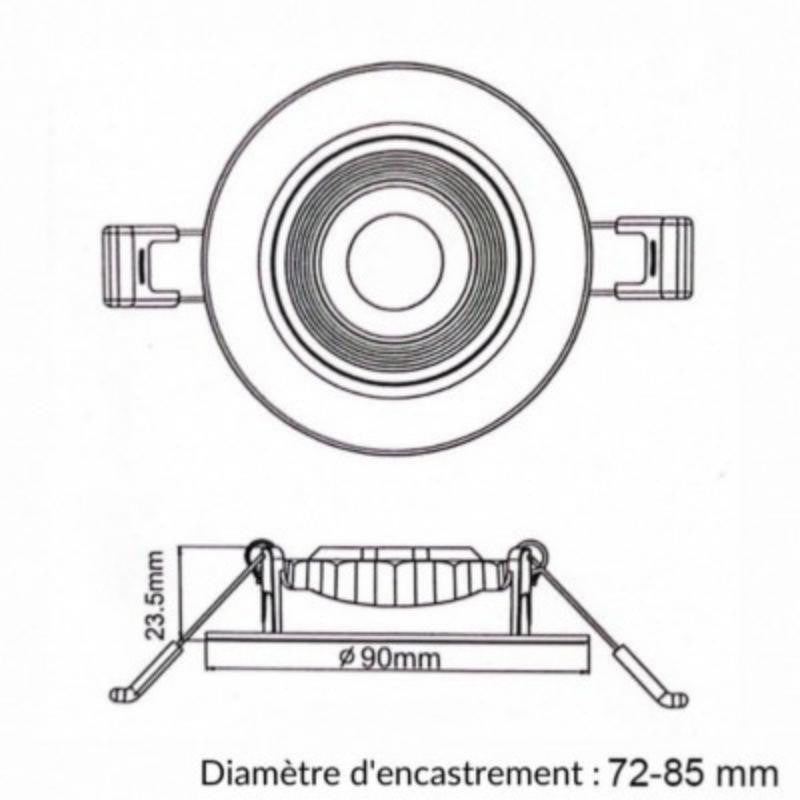 Spot LED Encastrable 5W 30° Orientable - Blanc Neutre 4000K - 5500K - SILUMEN - 6