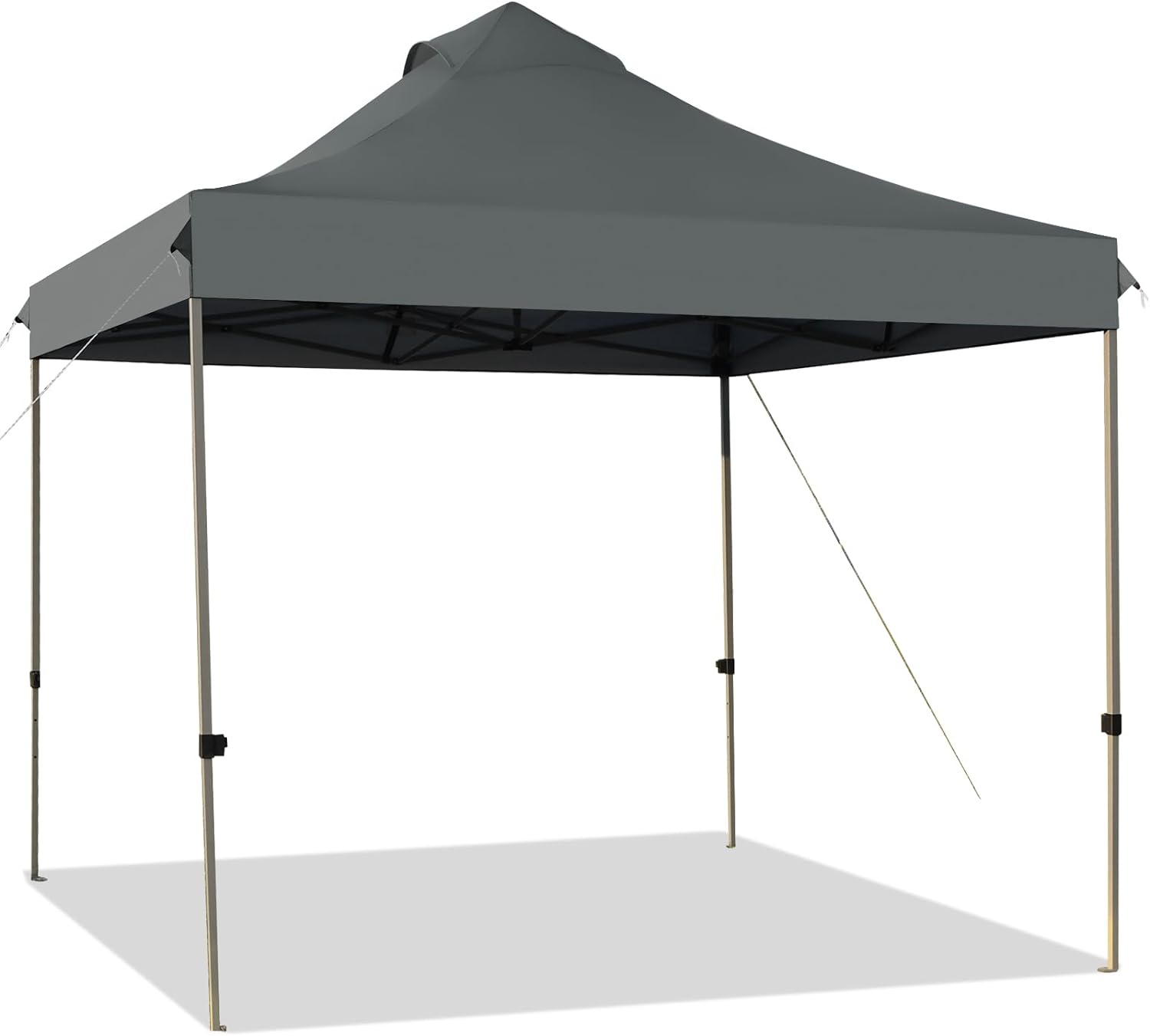 Pawilon Imprezowy Składany 3x3M, Pawilon Ogrodowy Pop-Up, Regulowane Nogi 305/320/335CM, z Torbą na Kołach, Szary
