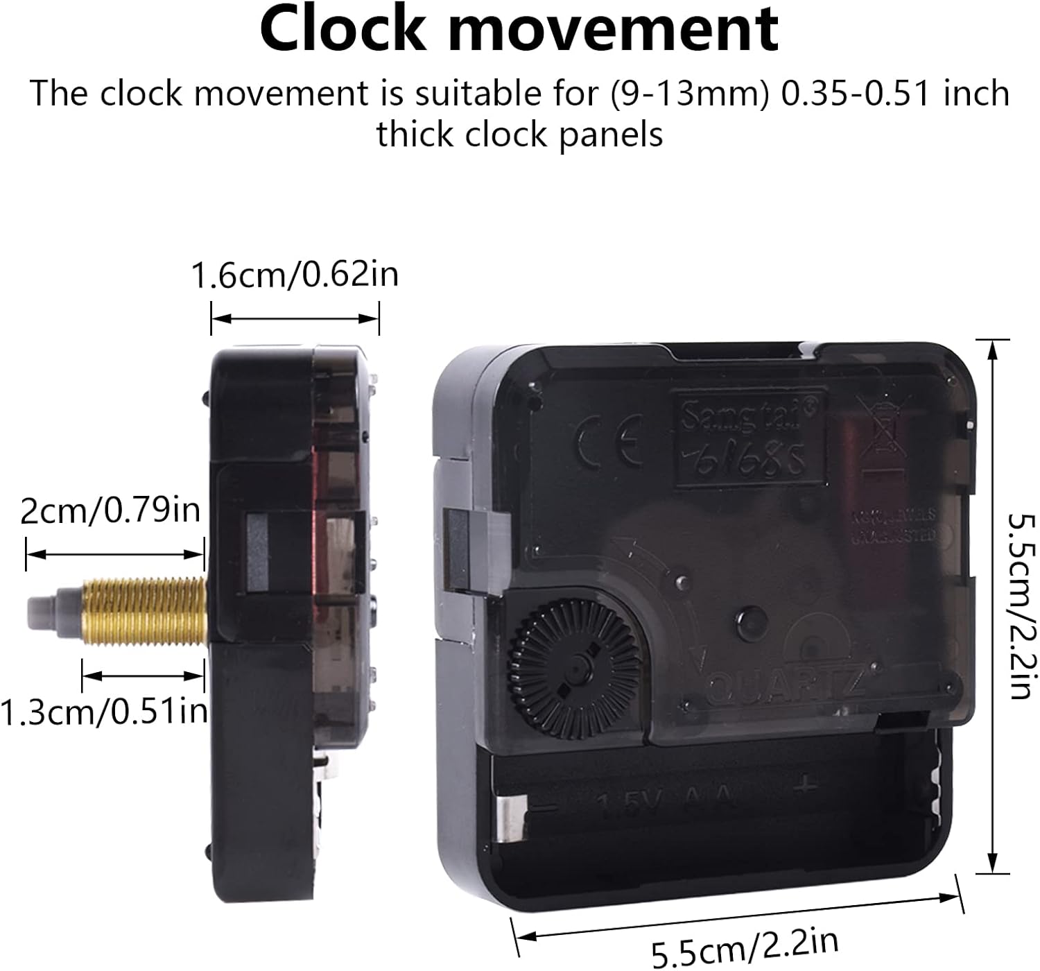DEEWISH Confezione da 4 lancette dell'orologio in legno di noce e 18 mm di lunghezza albero movimento orologio al quarzo, adatto per orologio da 30, 5-35,6 cm