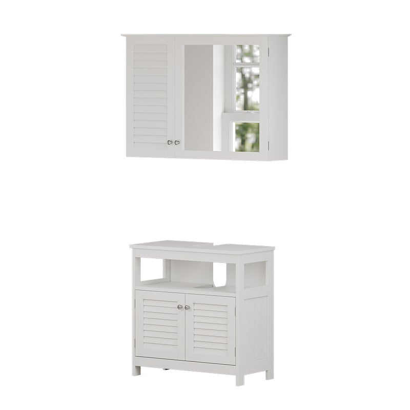 Vicco Zestaw mebli łazienkowych Riad, Biały, 2 części, szafka dolna z półką pośrednią