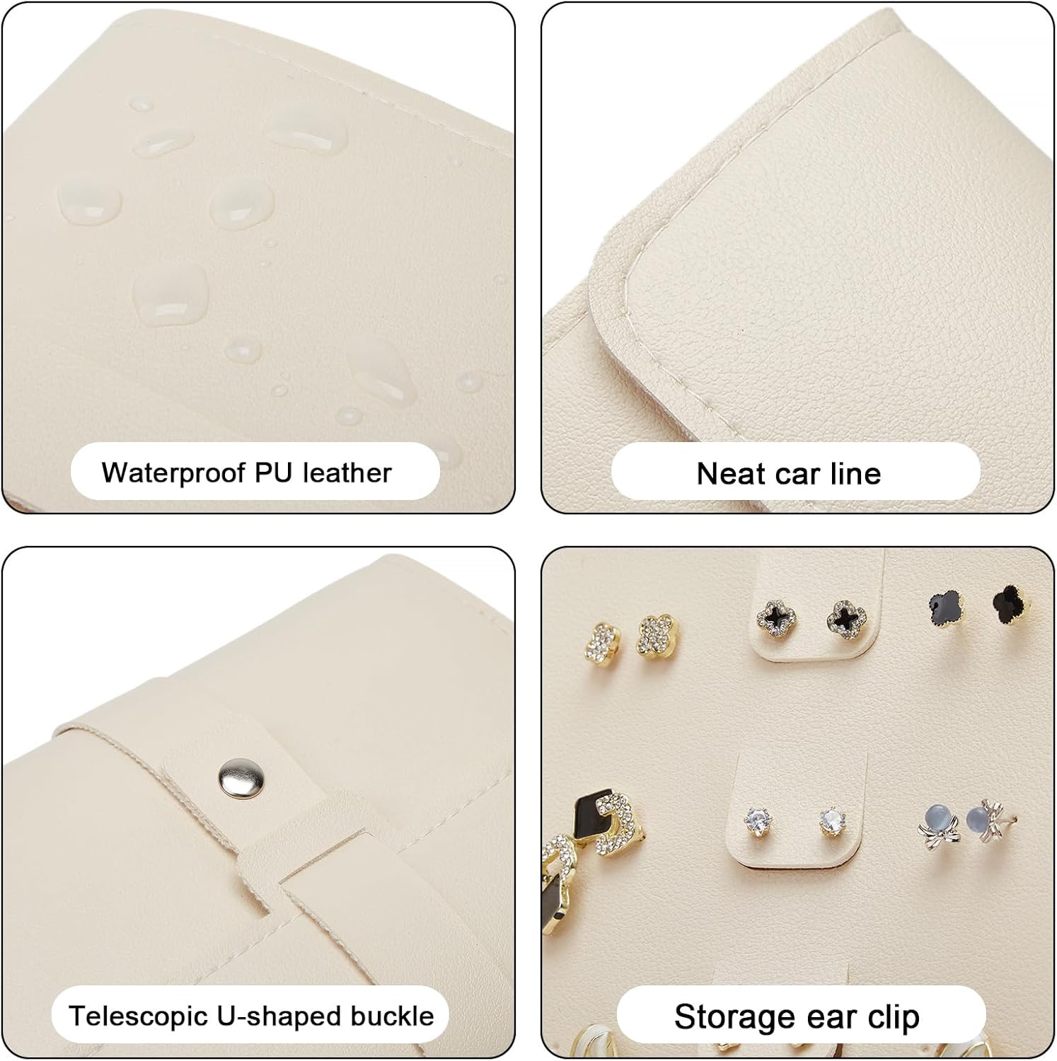 Blanc Rangement pour boucles d'oreilles - Petit livre - Sacs de rangement pratiques - Rangement des boucles d'oreilles - Boîte à bijoux - Organisateur - 3