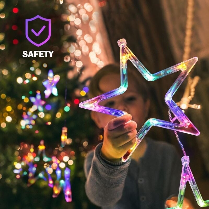 Guirlande lumineuse étoilée, rideau lumineux étoilé de 3,5 m, 8 modes d'éclairage, guirlande lumineuse étanche pour balcon - 3