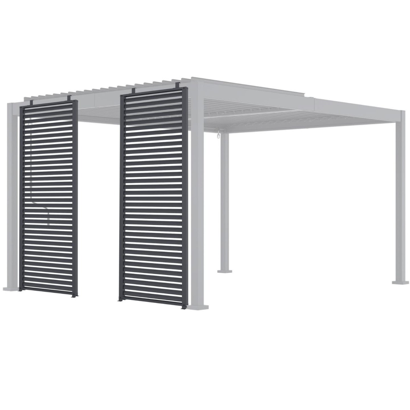 Lot de 2 persiennes pour pergola pans modulables gris anthracite - 2
