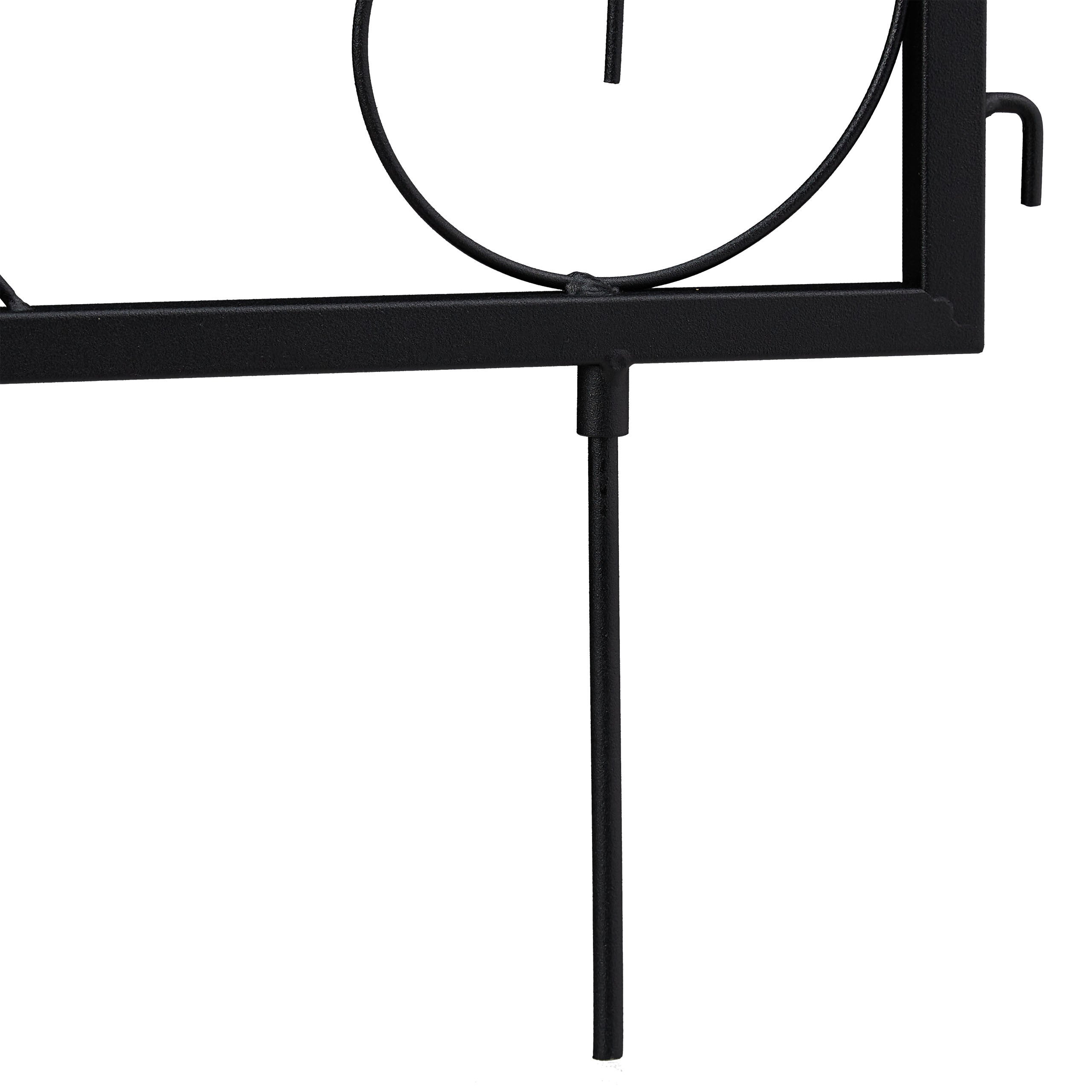 bordure potager, clôture jardin 4 éléments, fer, antique, ornements, H x L : 33 x 225 cm, noir, Relaxdays - 9