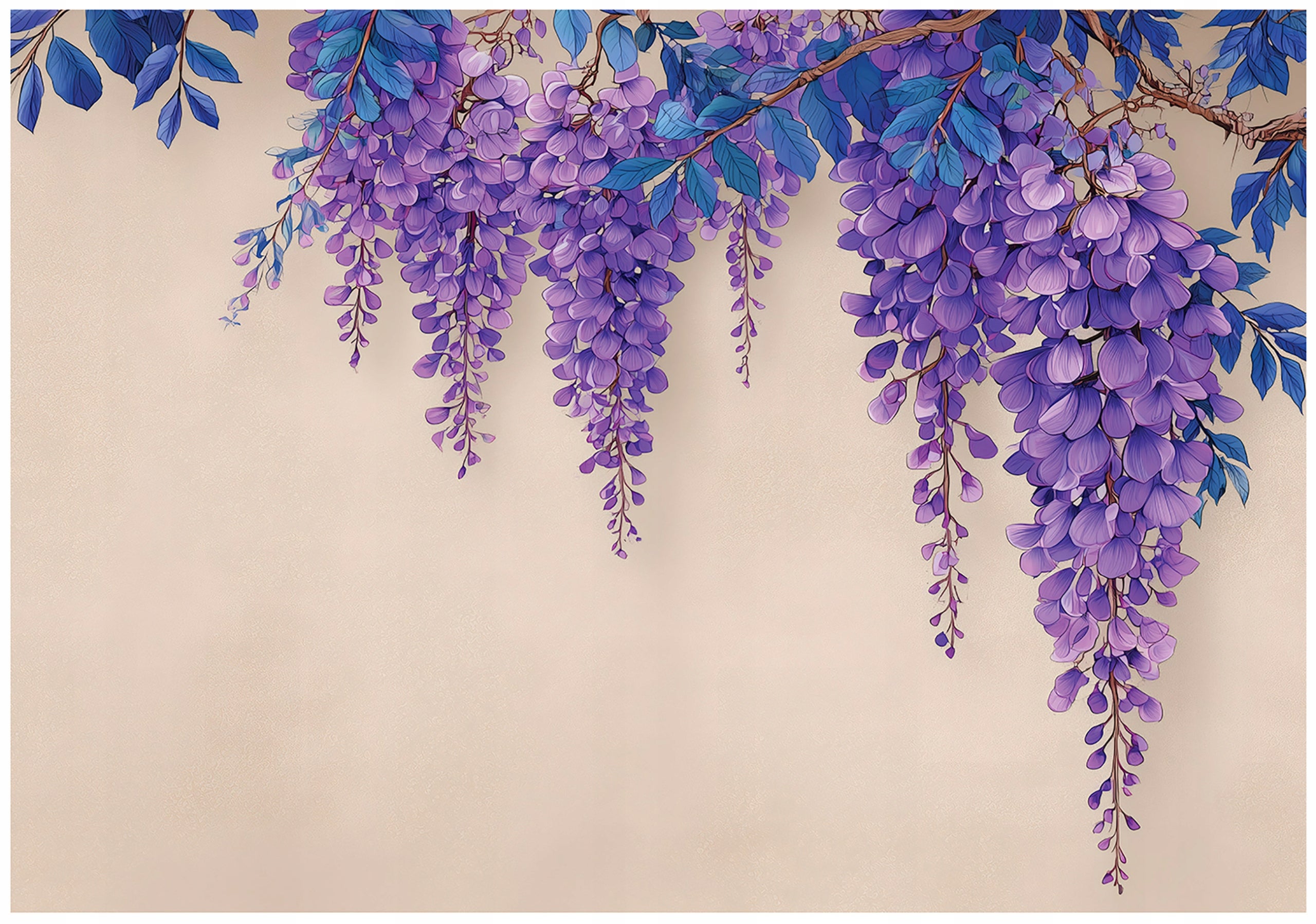 Fototapeta Kwiaty Wisteria Wiszące 250x175 cm Tapeta Do Sypialni Salonu Kuchni Na Flizelinie