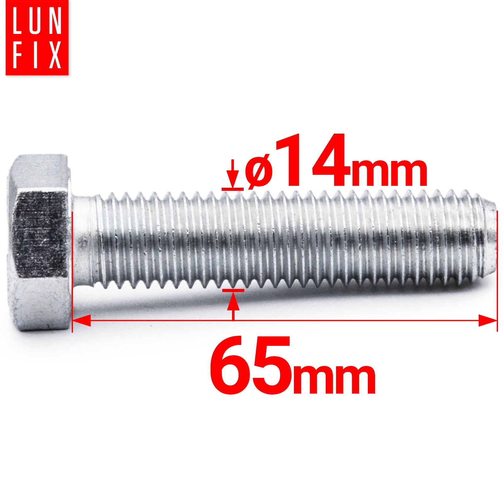 Śruba sześciokątna M14 65 mm DIN 933 kl. 8.8 1kg