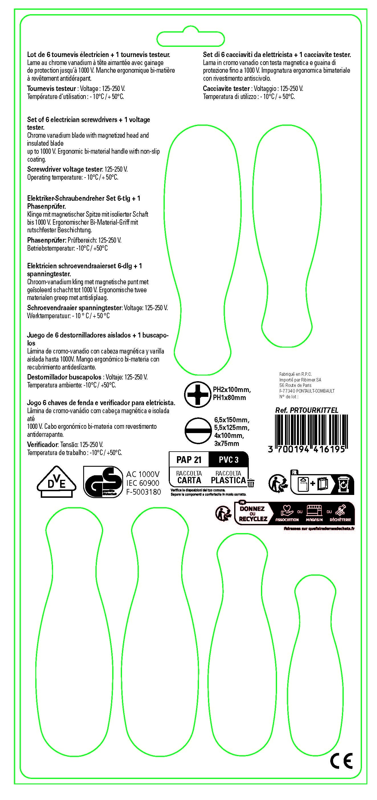 Lot de 7 tournevis électriciens VDE .. - 2