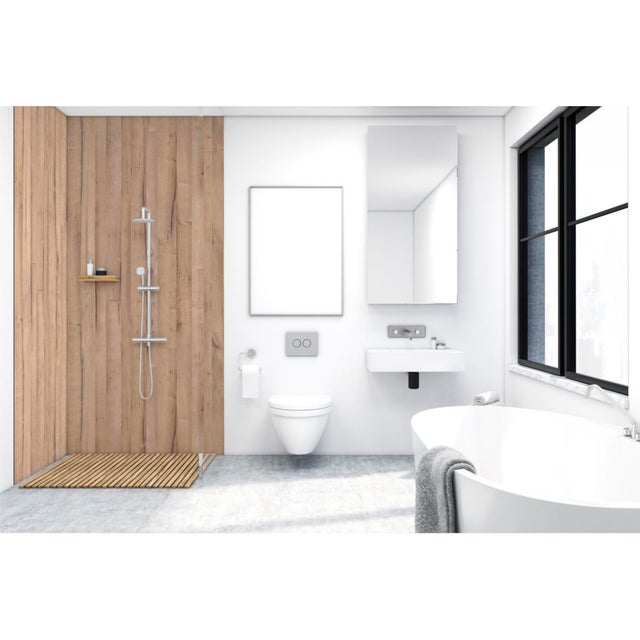 Panneau mural VIPANEL Rénovation rapide pour salle de bain, bois érable mat 100 x 210 cm, ep. 3 mm