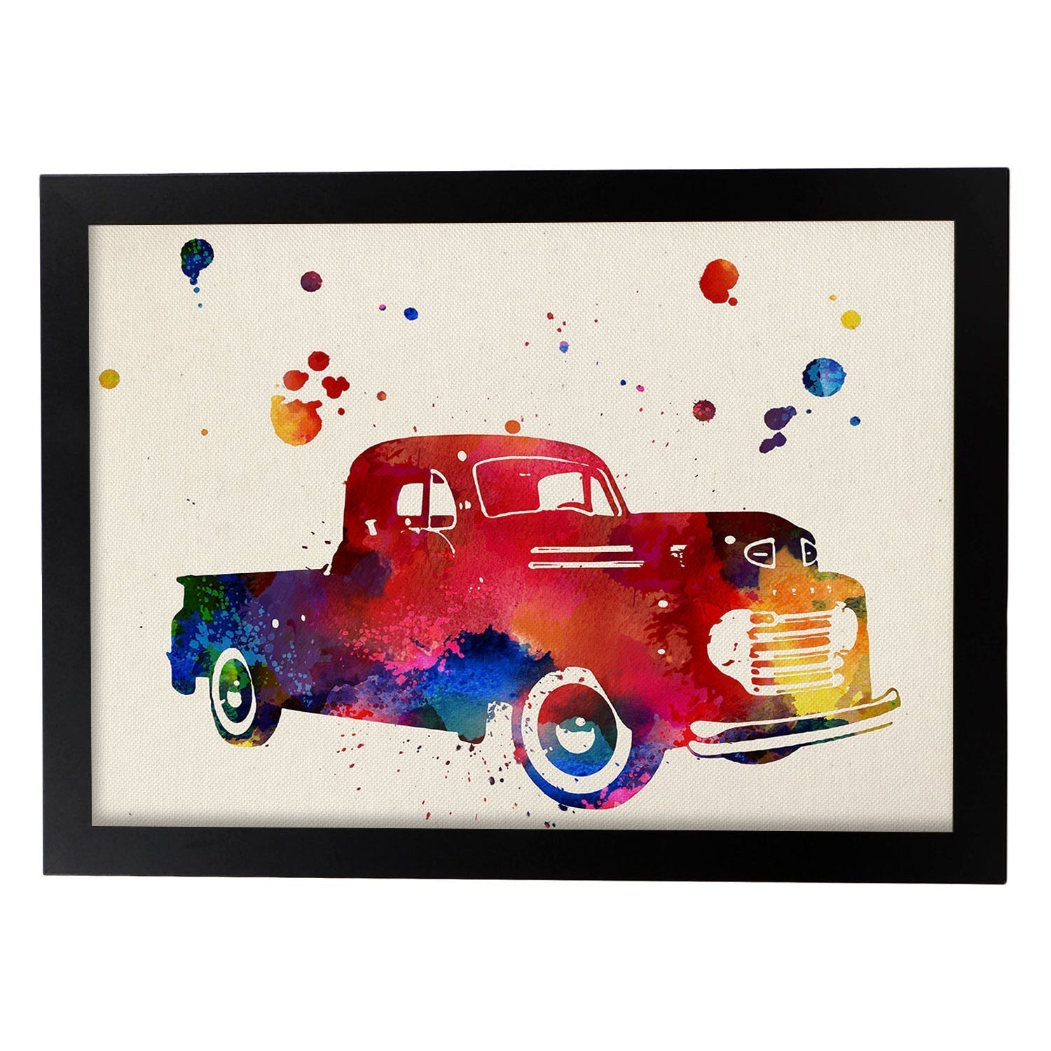 Affiche De Camion Avec Conception Aquarelle. Mélange De Feuilles Avec Un Cadre De Style De Style Aquarelle Clair A4 - 2