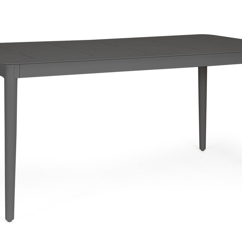 Stół aluminiowy z automatycznym rozkładaniem, 160x90 cm, antracytowy, do stosowania wewnątrz i na zewnątrz.