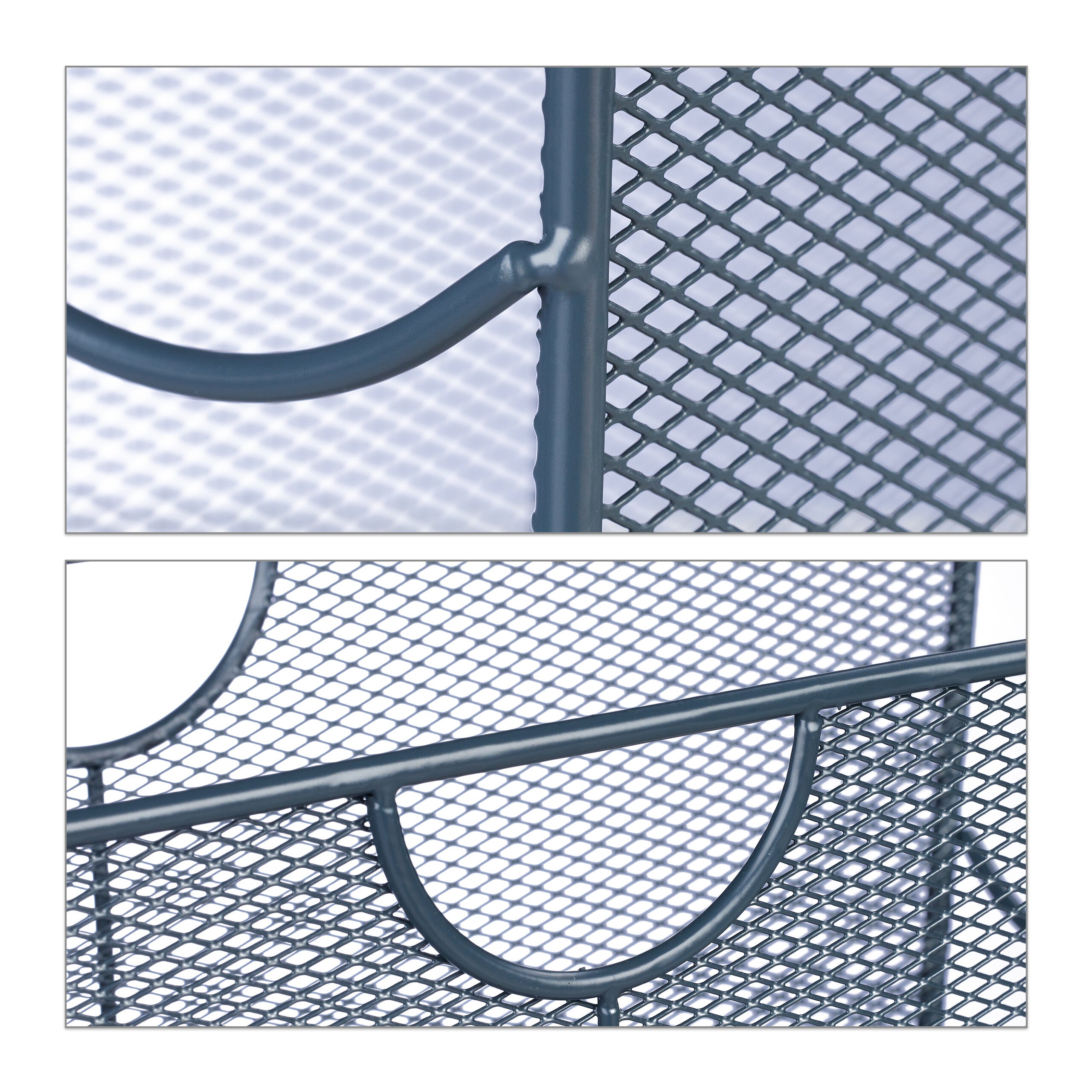 Porte-documents moderne, en métal, non fixe, design maille, H x L x P 27 x 39,5 x 17 cm, anthracite, Relaxdays - 6