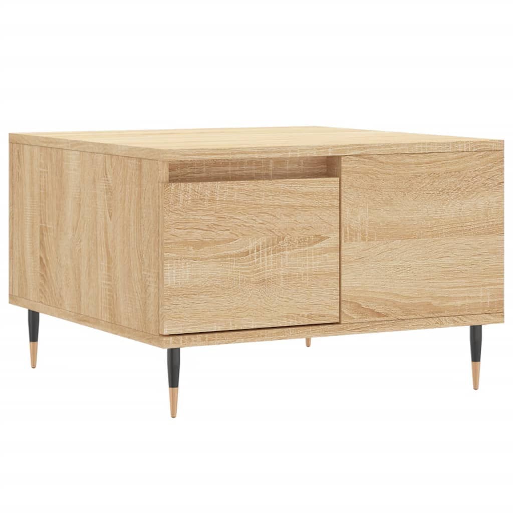 Table Basse Vicco Amato - Style Moderne - Dimensions 90x60x42 Cm - Finition Chêne Sable Anthracite - à Assembler