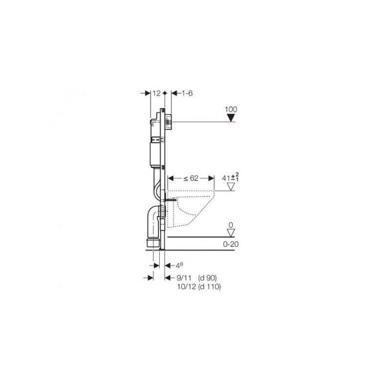 Pack Geberit DuoFix 100 + Plaque de Commande Delta 21 Blanche (SETUP100-PRO1) - 4