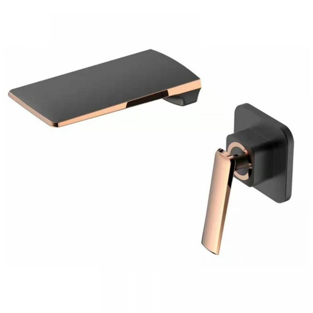 Bateria umywalkowa typu wodospad, bateria umywalkowa ścienna, całkowicie miedziana, bateria umywalkowa wpuszczana w blat