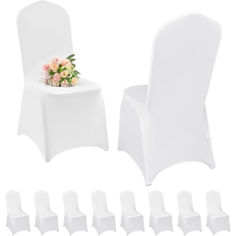 10 szt. elastycznych pokrowców na krzesła do jadalni z poliestru i spandexu, zdejmowane, zmywalne pokrowce ochronne na urodziny, B