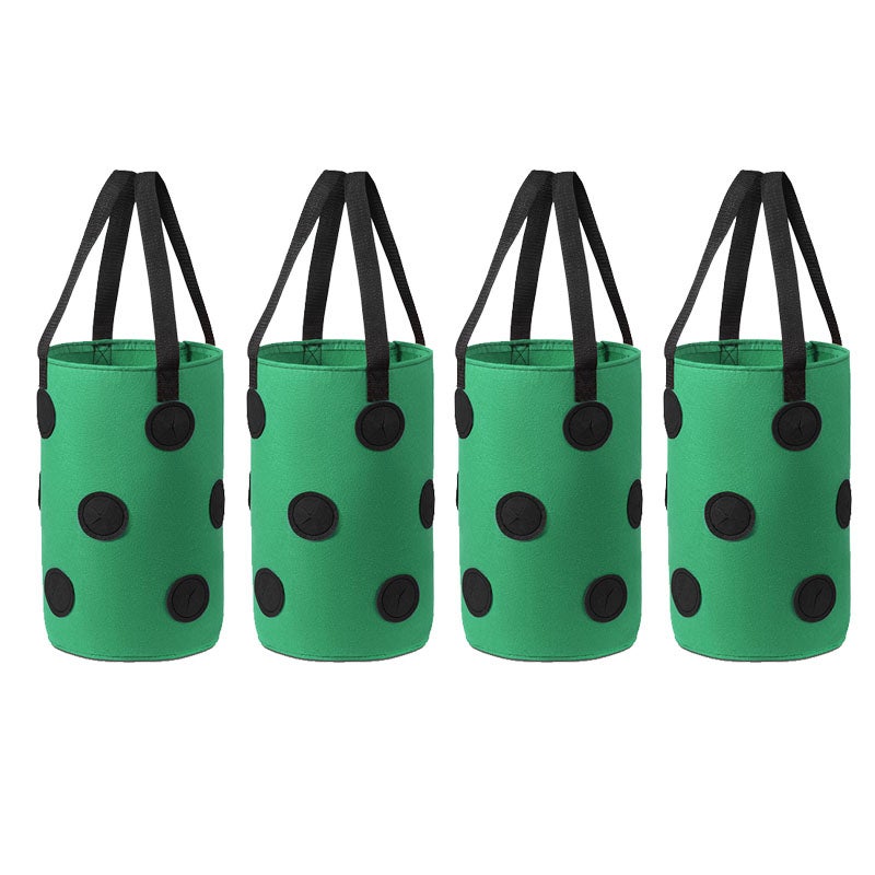 Wisząca torba do uprawy truskawek, wiszący kosz na rośliny z 12 otworami, torba do uprawy roślin (zielone kropki z czarnym)