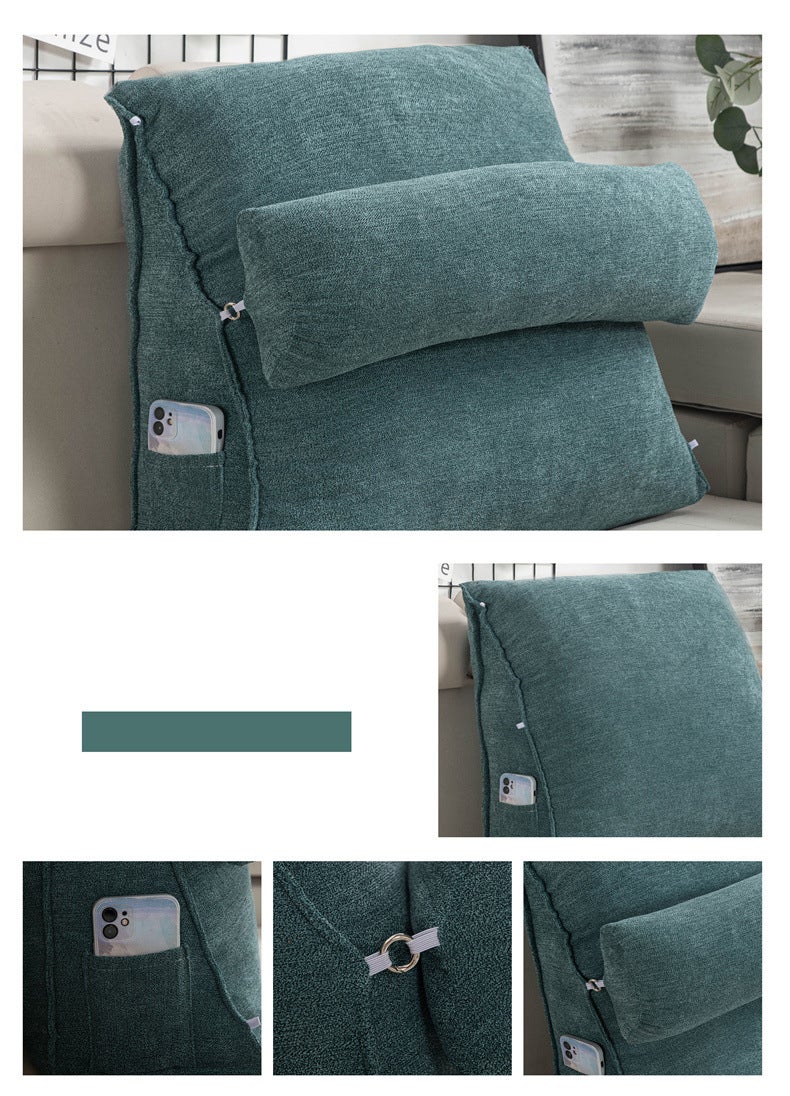 Coussin triangulaire pour le positionnement de la tête du lit. Grand coussin pour le dos et la taille. Coussin de lecture pour le dos et la lecture. - 4