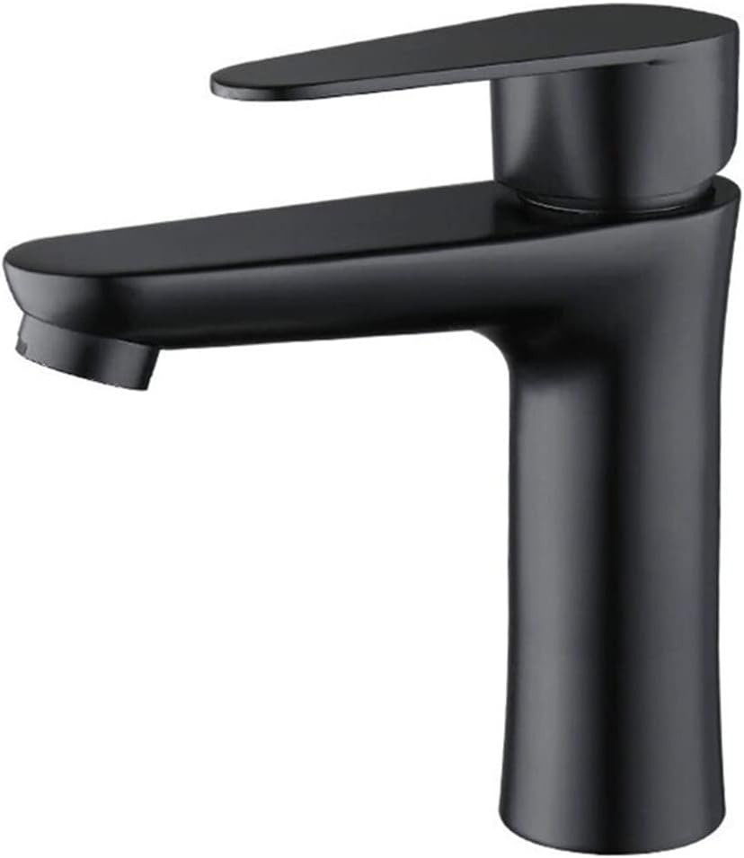 Bateria łazienkowa - Jednouchwytowa, jednootworowa, ciepła i zimna woda - Nadaje się do łazienek, ogrodów, umywa itp. - 1 sztuka, czarna