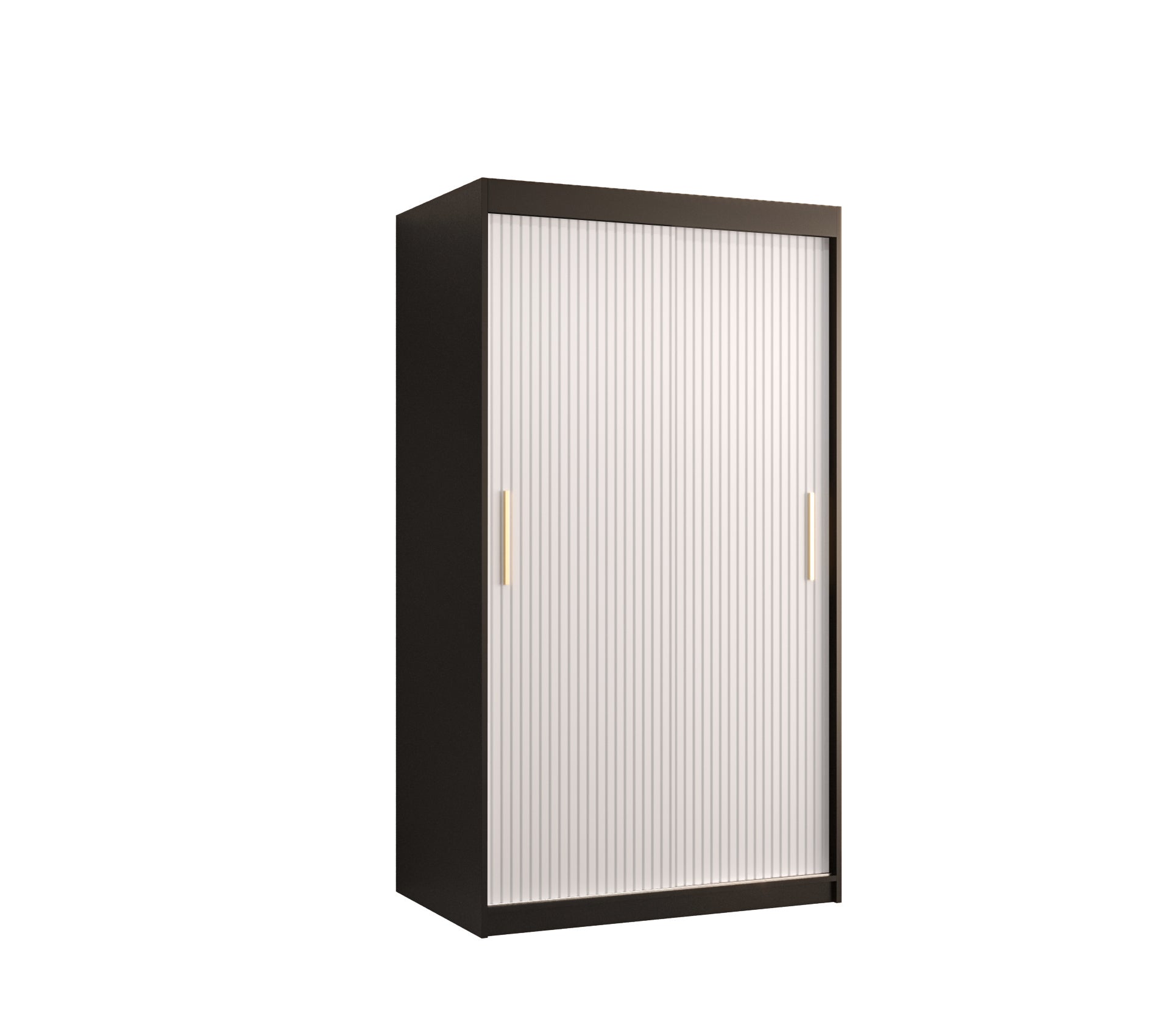 Szafa przesuwna garderoba RIFLO SLIM 1 100 x 62 x 200 cm Czarny + Biały - Abiks Meble