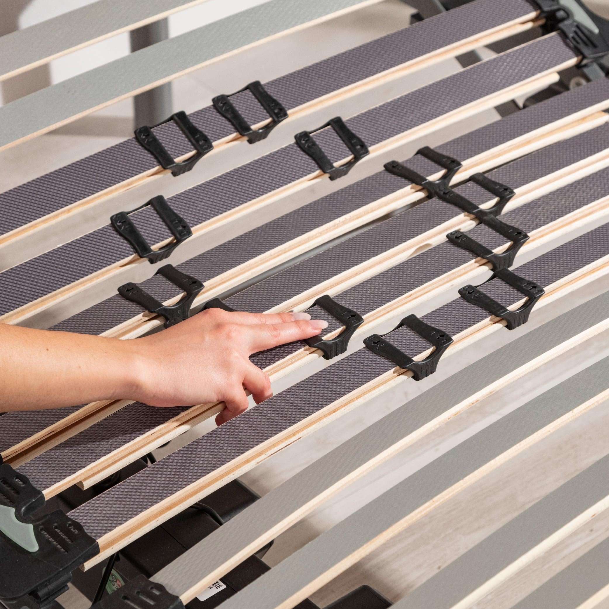 Nalui Somier articulado 90x180 cm ProCare Gris con Mando ProCare, 11 Láminas Madera de Haya de 10 cm y Estructura de Acero - 6