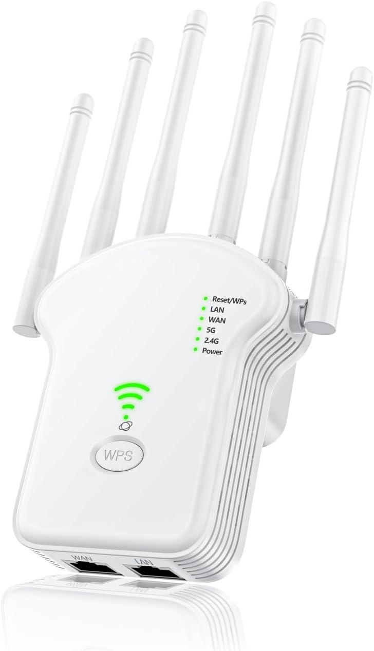 Wzmacniacz sygnału WiFi, wzmacniacz WiFi 1200 Mb/s (867 Mb/s 5 GHz + 300 Mb/s 2,4 GHz), wzmacniacz WiFi z wzmacniaczem/routerem/punktem dostępowym, ro