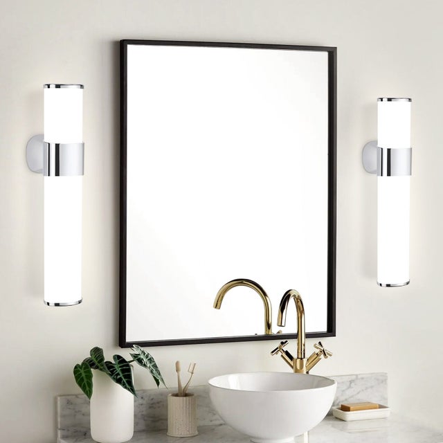 NETTLIFE Kinkiet łazienkowy LED, zestaw 2 szt., lampa łazienkowa LED na lustro - nowoczesny chrom 6W 30CM wodoodporny IP44 neutralny biały 4000K