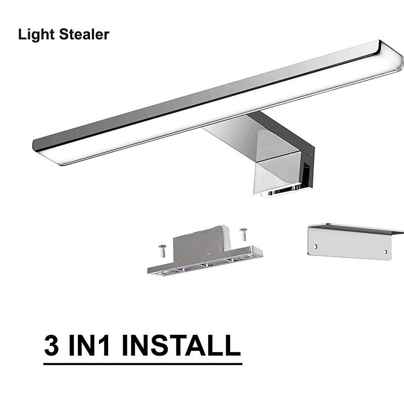 Lampe LED pour miroir de salle de bain, acier inoxydable étanche, lumière pour armoire de salle de bain sans scintillement 220V, lumière blanche - 3