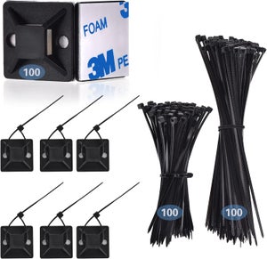 Lot De 25 Supports Auto-adhésifs Pour Câbles Noirs – Pour Bureau, Voiture, Serre-câble Pratique