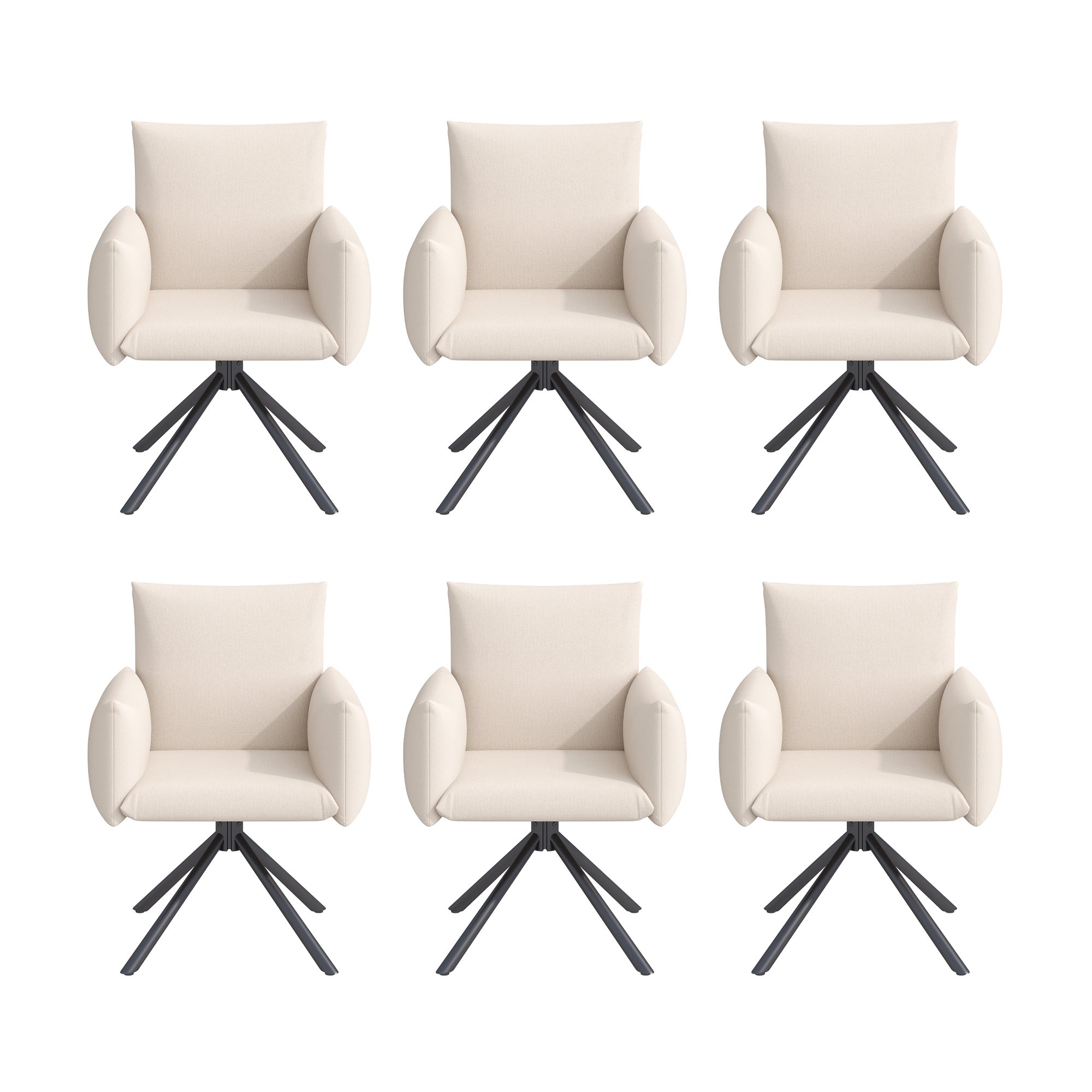 Chaise Pivotante à 360°, Lot de 6 Chaises de Salle à Manger, Fauteuil Chaise Coiffeuse, Pieds en Métal Doré, Tissue Velours, Beige à partir de 737,99 € (juin 2026