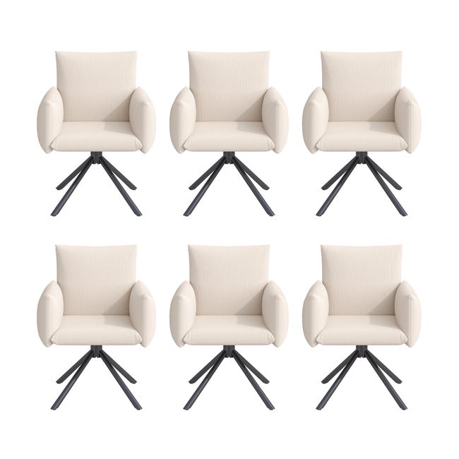 Chaise Pivotante à 360°, Lot de 6 Chaises de Salle à Manger, Fauteuil Chaise Coiffeuse, Pieds en Métal Doré, Tissue Velours, Beige à partir de 737,99 € (juin 2026 Chaise Pivotante à 360°, Lot de 6 Chaises de Salle à Manger, Fauteuil Chaise Coiffeuse, Pieds en Métal Doré, Tissue Velours, Beige à partir de 737,99 € (juin 2026