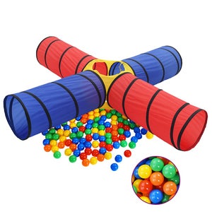 Túnel De Juegos Pop-up De Relaxdays Con Estrellas, De Poliéster De 180 X 45 Cm, Multicolor, Para Gatear Y Jugar En Interior O Exterior, Fácil De Montar Y Guardar