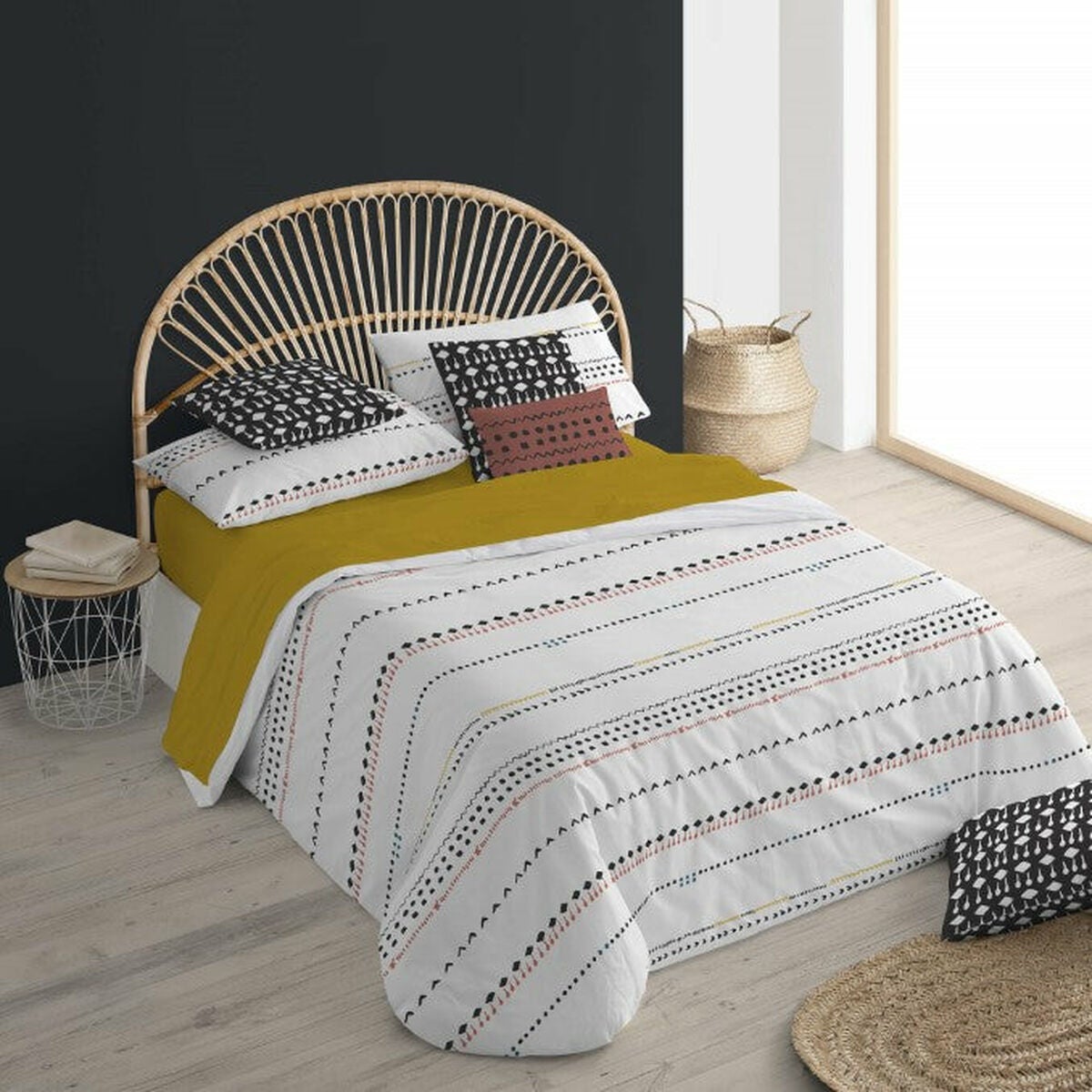 Housse De Couette BIANCA BLOOMSBURY - 250x220 Cm + 2 Taies 50x80 Cm - 100% Coton, Ensemble De Literie Confortable