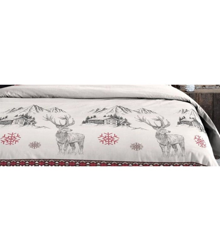 Parure housse de couette bauges rouge 240 x 220 cm – 100 % coton - 220x240cm - Rouge - 2