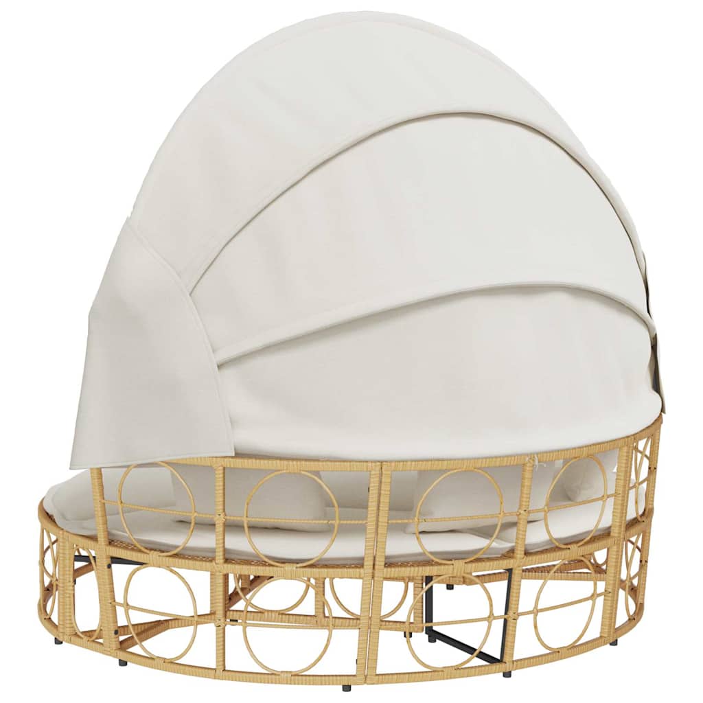 Lit de repos d'extérieur avec auvent et coussins résine tressée vidaXL - 8