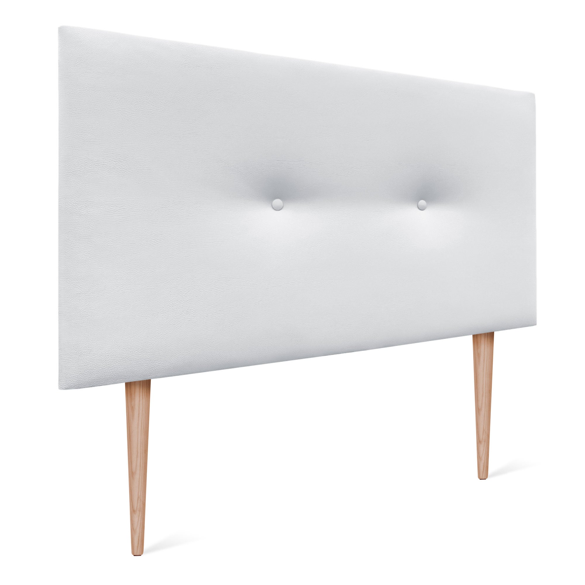 Banco Tapizado Para Pie De Cama, 113 Cm, Polipiel Acolchado Blanco, Patas Metálicas, Fácil Montaje