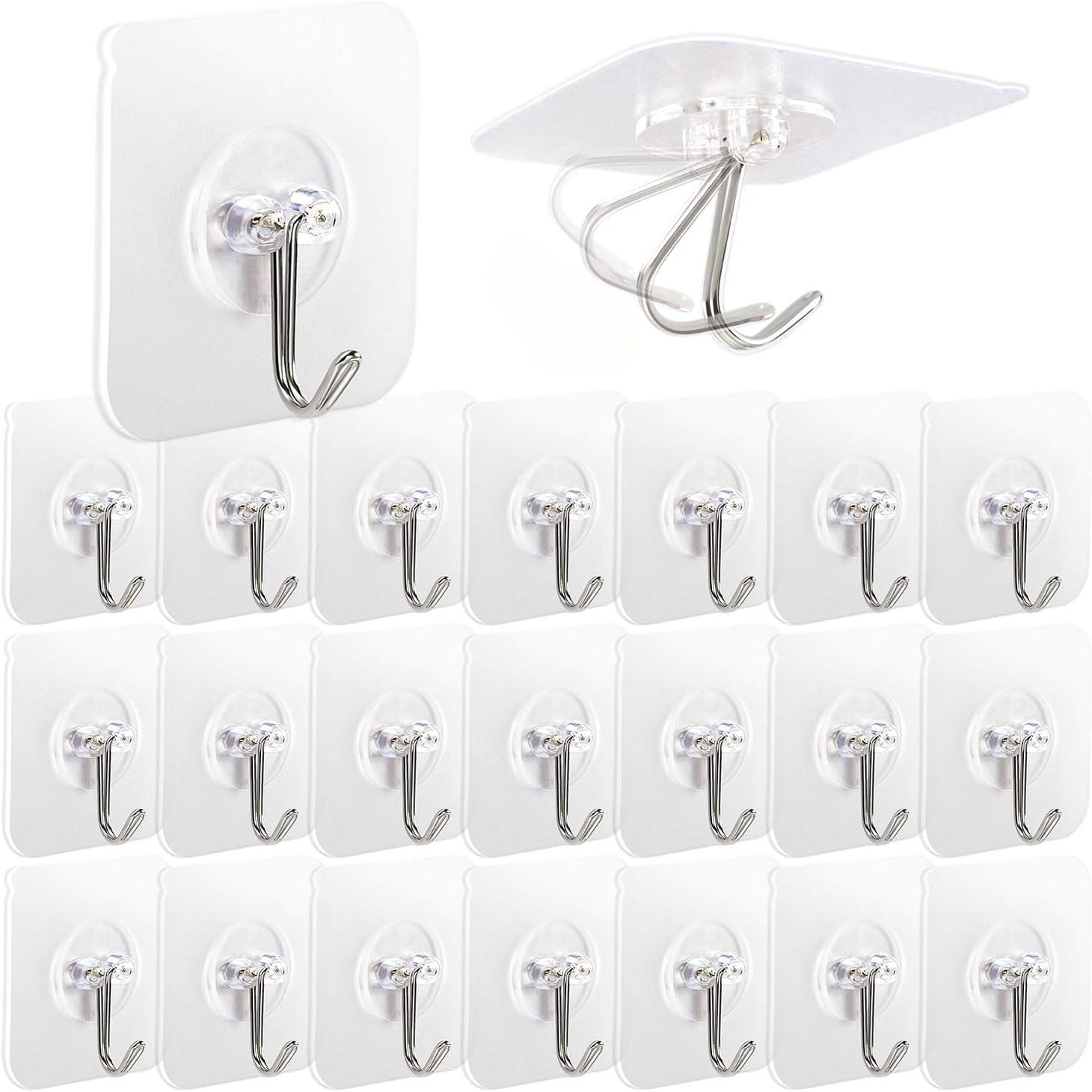 100 Crochets Adhésifs Transparents Pour Plafond - Diamètre 30 Mm, Sans Percer - Décorations, Guirlandes, Fêtes