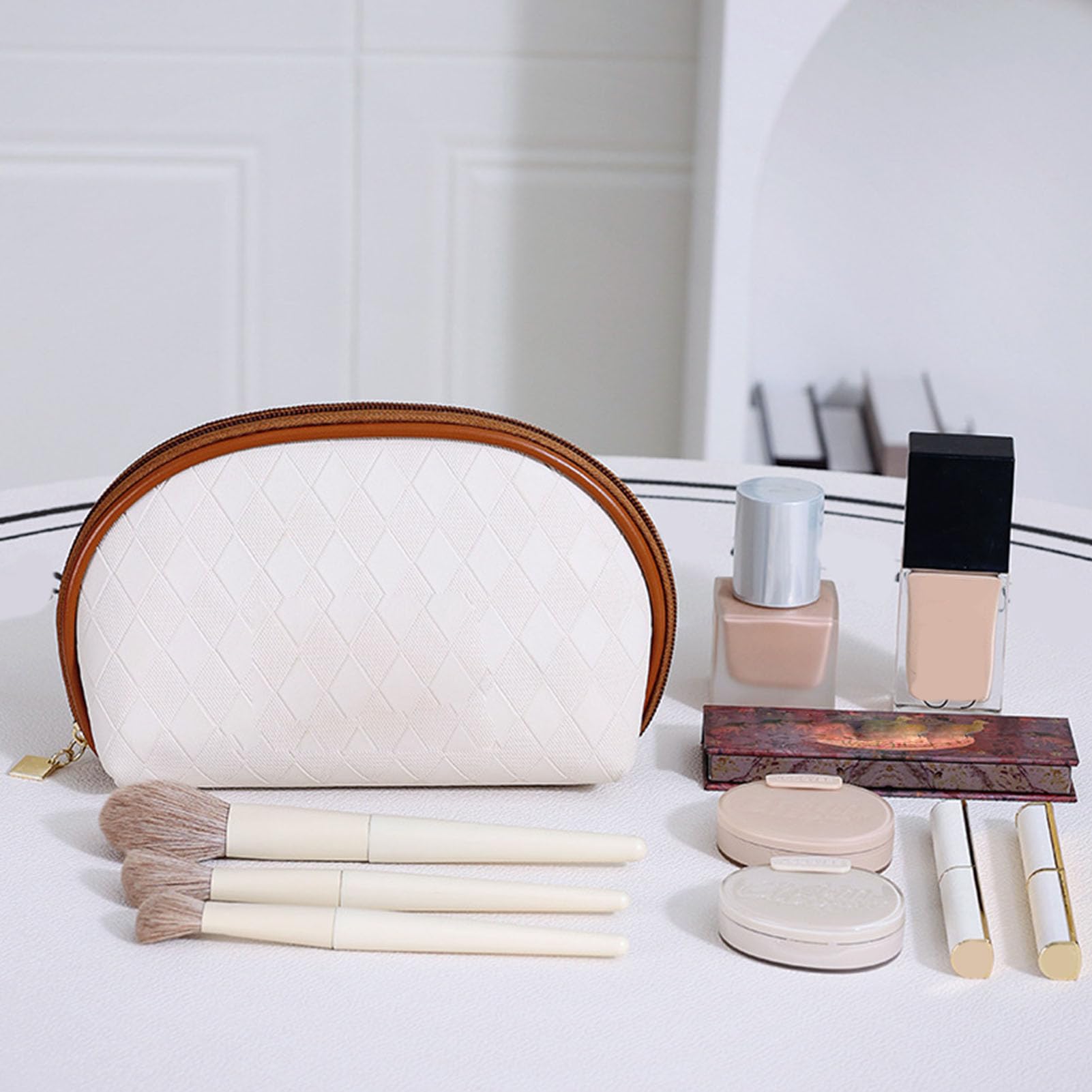 Borsa per il trucco professionale portatile nero per unghie artista porta trucco