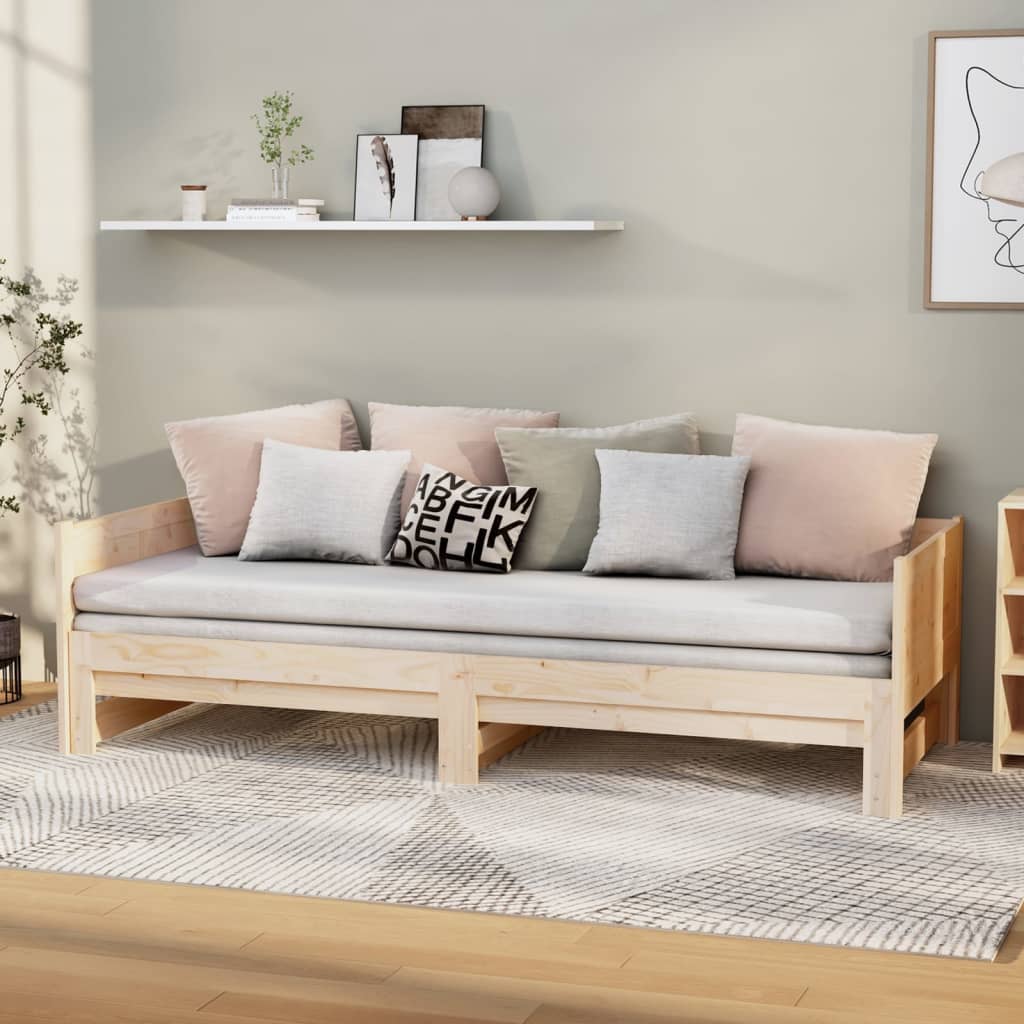 Vidaxl Sofá Cama Extraíble Madera Maciza De Pino 2X(90X190) Cm , Leroy Merlin