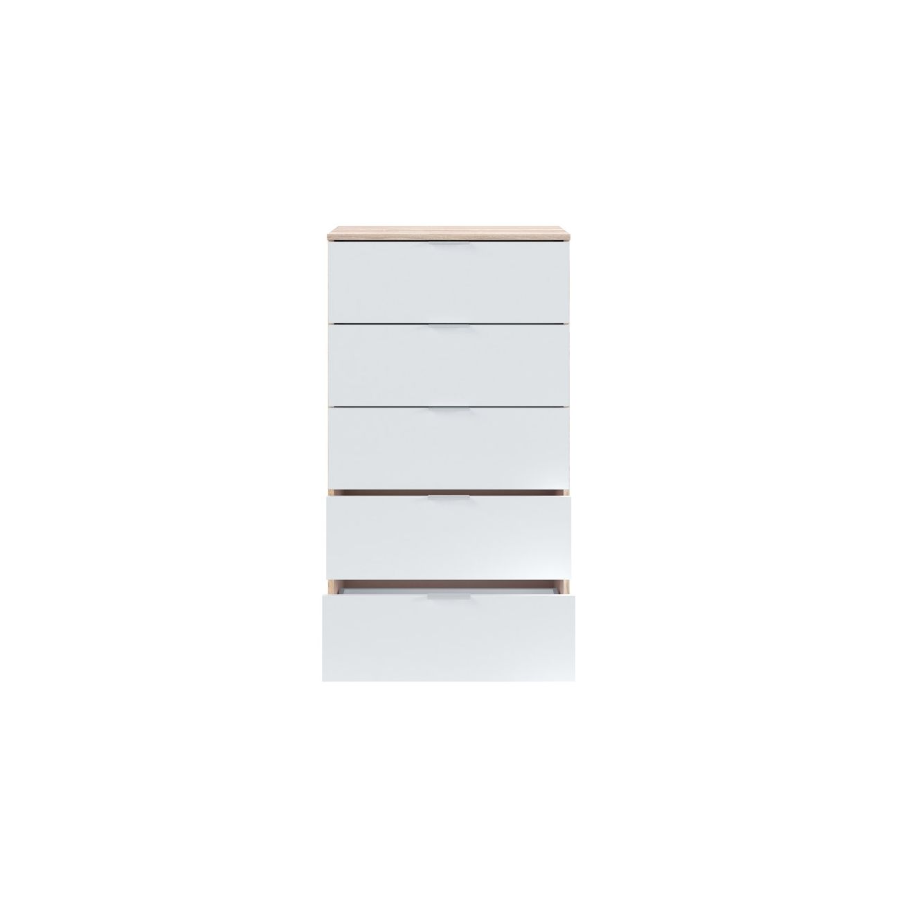 Cassettiera 5 cassetti Faggio Bianco Artik e Rovere Canadese 110 A X 60 AN X 40 P - 5
