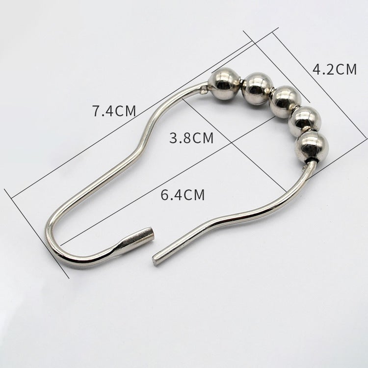 Anelli Per Tende Doccia Ansxiy In Metallo Antiruggine | Set Da 12, Nichel Nero, Design A Sfera, Apertura Facile - 2